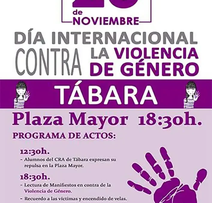 CONCENTRACIÓN EN TÁBARA el 25 de noviembre, día internacional contra la Violencia de Género.