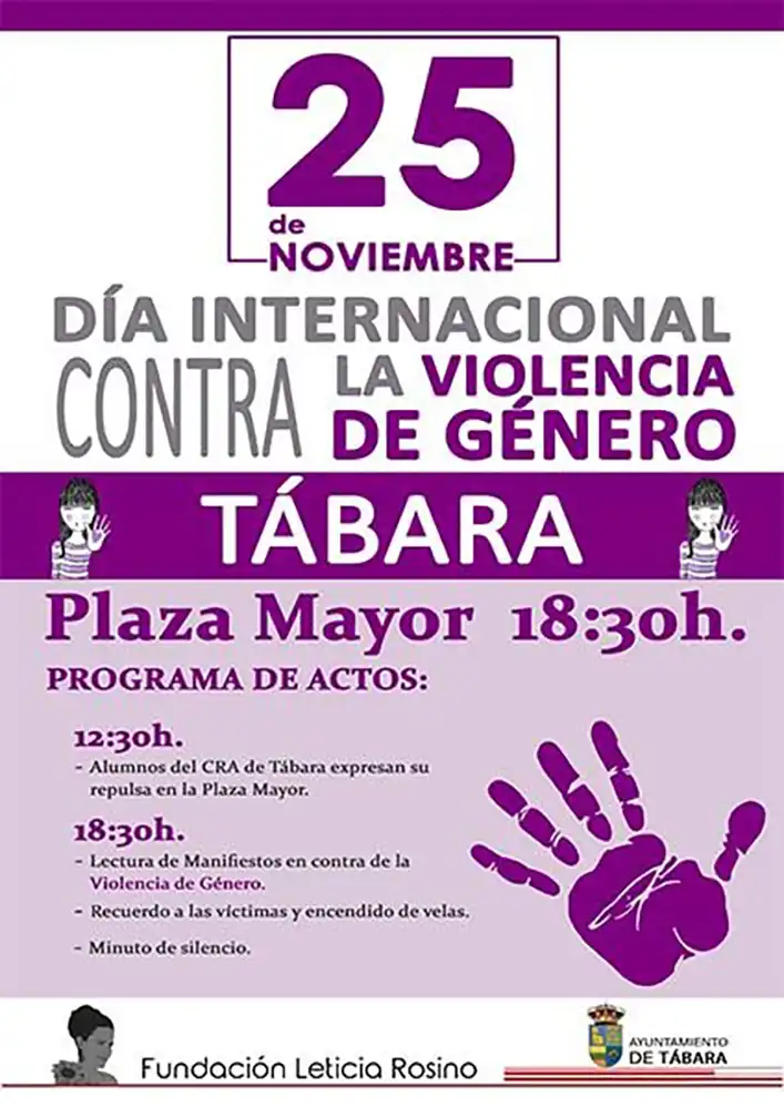 CONCENTRACIÓN EN TÁBARA el 25 de noviembre, día internacional contra la Violencia de Género.
