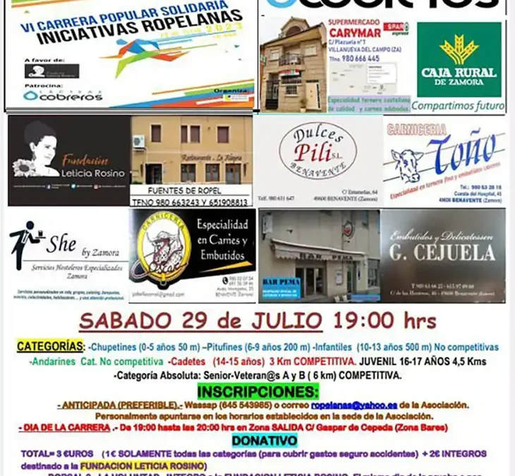 Carrera Solidaria en Fuentes de Ropel: Un evento deportivo en apoyo a la Fundación Leticia Rosino
