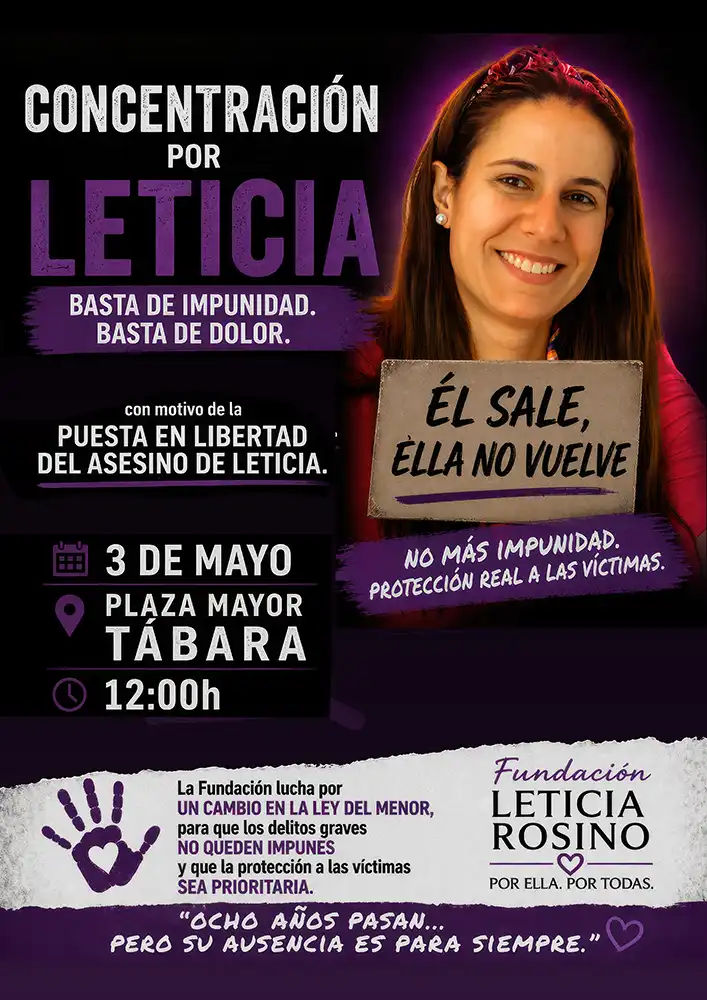 Concentración en Tábara por Leticia Rosino ante la puesta en libertad de su asesino