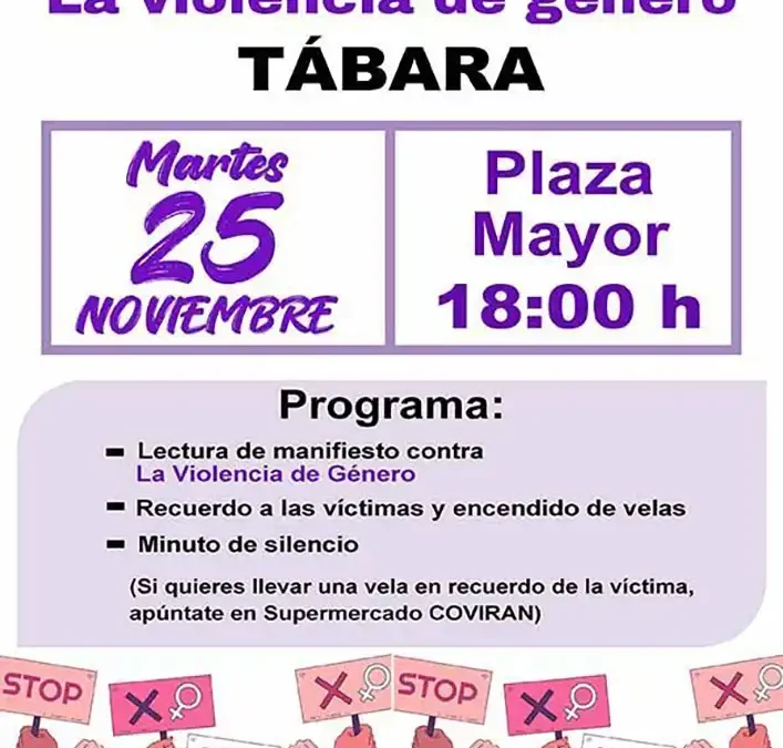 Tábara se une contra la violencia de género en un emotivo acto en la Plaza Mayor