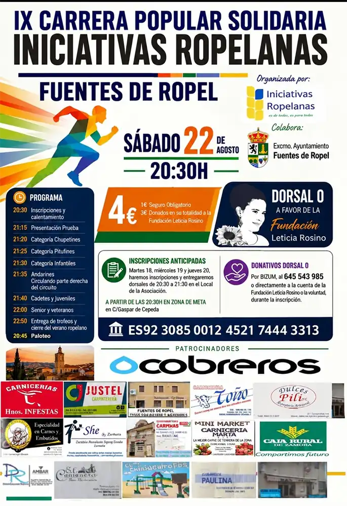 PORTADA 2 Fuentes de Ropel vuelve a correr por una causa solidaria con la IX Carrera Popular Solidaria de Iniciativas Ropelanas